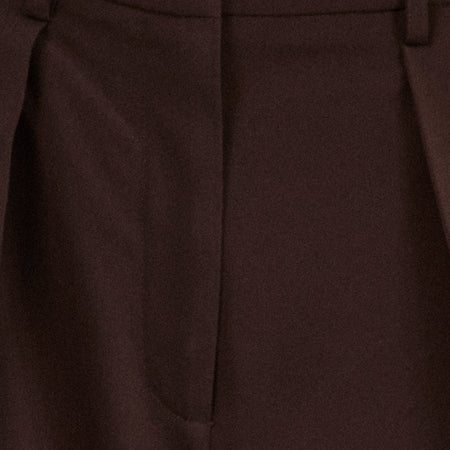 Nala Wide Pleat Trousers in Bitter Chocolate