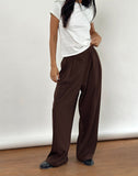 Image of Nala Wide Pleat Trousers in Bitter Chocolate