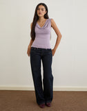 Image of Nali Cowl Knot Top in Cupro Lavender
