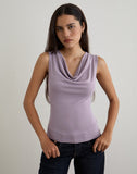 Image of Nali Cowl Knot Top in Cupro Lavender