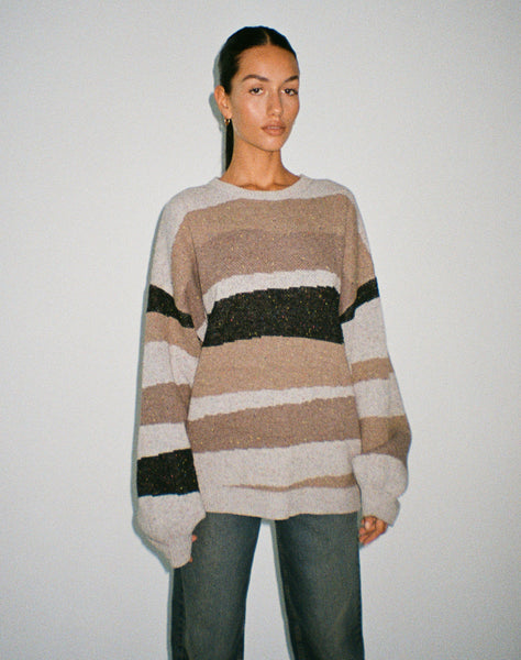 IMAGE OF Namari Jumper in Abstract Grey and Tan