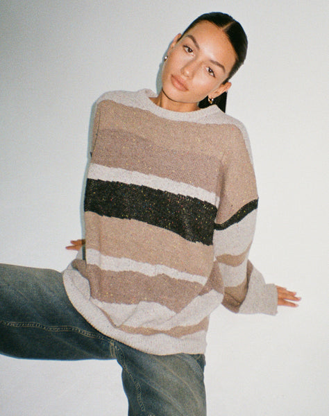 IMAGE OF Namari Jumper in Abstract Grey and Tan