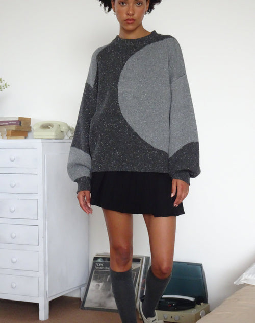 Image of Namari Jumper in Black and Charcoal Mix Knit