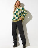 image of Namari Jumper in Checker Green Cream