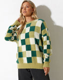 image of Namari Jumper in Checker Green Cream