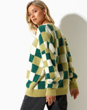 image of Namari Jumper in Checker Green Cream