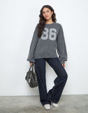 Image of Namari Jumper in Grey Knit with 86 Motif