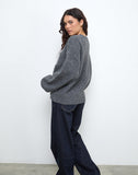 Image of Namari Jumper in Grey Knit with 86 Motif