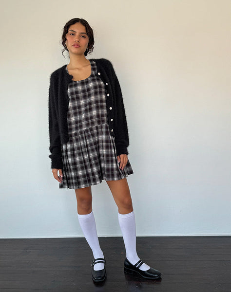 Image of Namaya Midi Dress in Black White Check