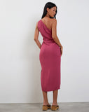 image of Namjun One Shoulder Midi Dress in Daco Rose Crinkle