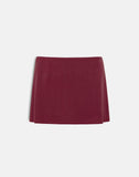 Image of Namya Mini Skort in Cupro Burgundy