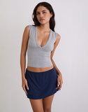 Image of Namya Mini Skort in Cupro Navy