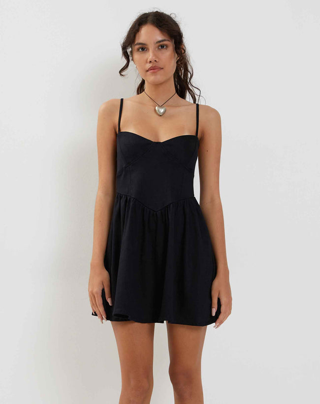 Image of Nanisa Mini Dress in Black