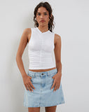 image of Naoko Ruched Top in White