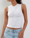 image of Naoko Ruched Top in White