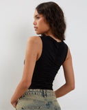 Image of Naoko Ruched Top in Black