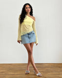 image of Narcissa Asymmetric Top in Mesh Lemon