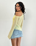 image of Narcissa Asymmetric Top in Mesh Lemon