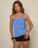 Image of Narella Top in Chiffon Stripe Blue