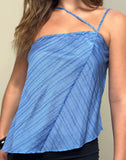 Image of Narella Top in Chiffon Stripe Blue
