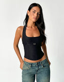 Image of Nasya Halter Top in Tailoring Black