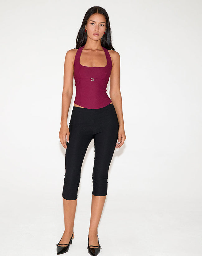 Image of Nasya Halter Top in Tailoring Burgundy