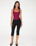 Image of Nasya Halter Top in Tailoring Burgundy