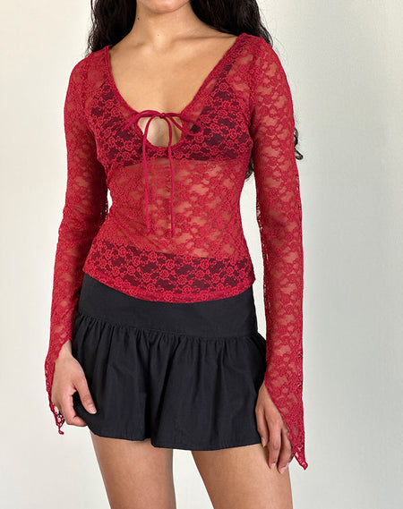 Harpan Rosette Front Top in Red