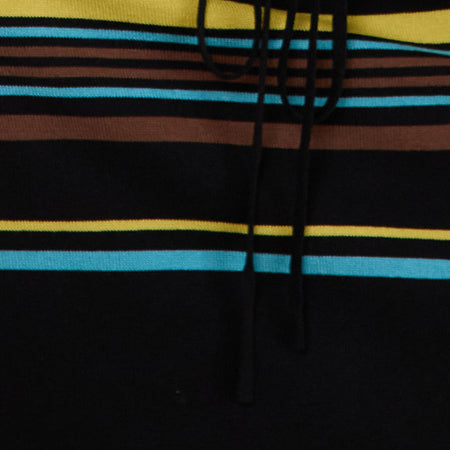 Amalia Midi Skirt in Black with Brown and Blue Stripes