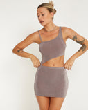 image of Natsumi Cut Out Mini Dress in Charcoal