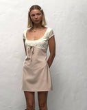 Image of Nauli Satin Mini Dress in Buttercream