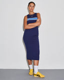 Image of Navala Midi Dress in Dark Navy