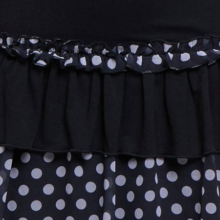 Navya Wrap Mini Dress in Basic Polka Black