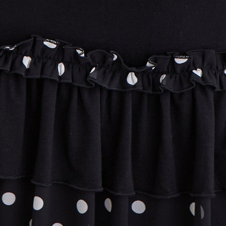 Navya Wrap Mini Dress in Polka Black and White