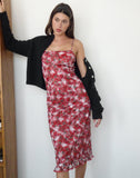 Image of Nawari Midi Dress in Printed Lace Cherry