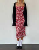 Image of Nawari Midi Dress in Printed Lace Cherry