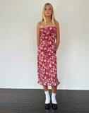 Image of Nawari Midi Dress in Printed Lace Cherry