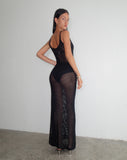 Image of Nazir O Ring Strap Knitted Maxi Dress in Black