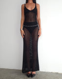 Image of Nazir O Ring Strap Knitted Maxi Dress in Black