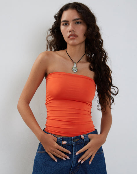 Image of Neave Slinky Bandeau Top in Orange