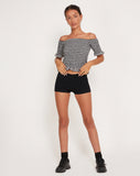 Image of Rerita Shirred Micro Shorts in Black