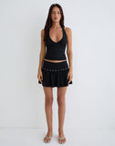 Image of Nefety Studded Skirt in Jersey Black