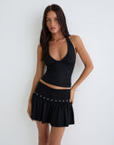 Image of Nefety Studded Skirt in Jersey Black