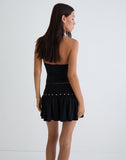 Image of Nefety Studded Skirt in Jersey Black