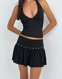 Image of Nefety Studded Skirt in Jersey Black