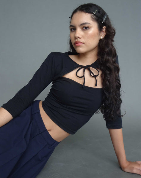 image of Neha Crop Top in Black