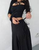 image of Madelyn Pleated Midi Skirt in Black