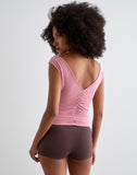 Image of Neida Drape Top in Cupro Pink