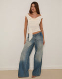Image of Neida Drape Top in Cupro Cream