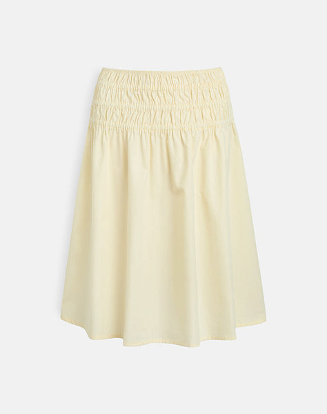 Image of Neleta Midi Skirt in Poplin Lemon